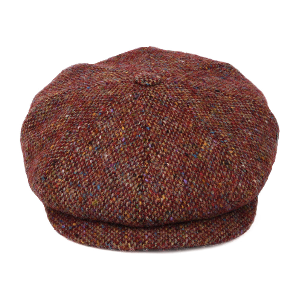 City Sport Donegal Tweed Marl Deep Fit Newsboy Cap - Wine-Multi