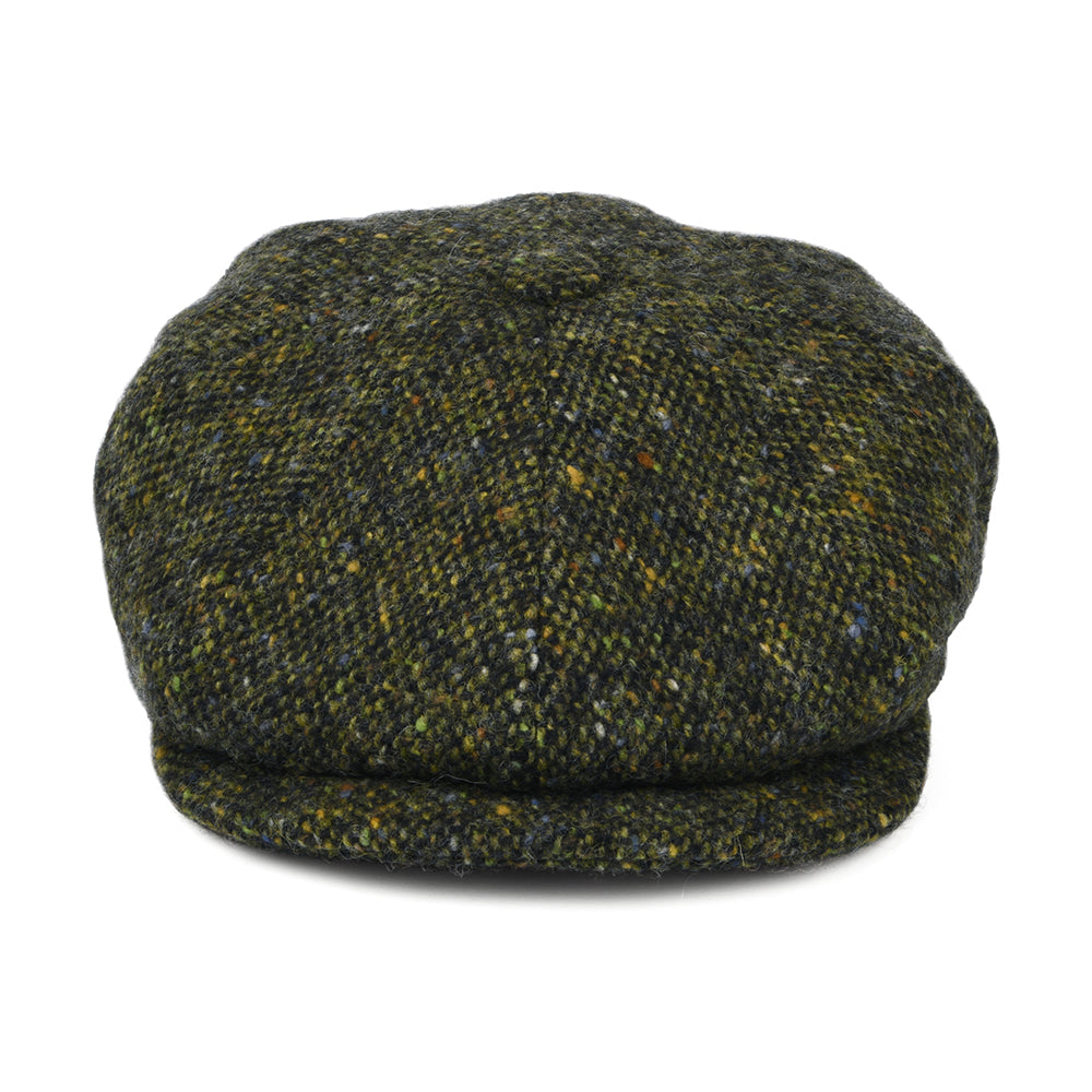 City Sport Donegal Tweed Marl Deep Fit Newsboy Cap - Forest-Multi