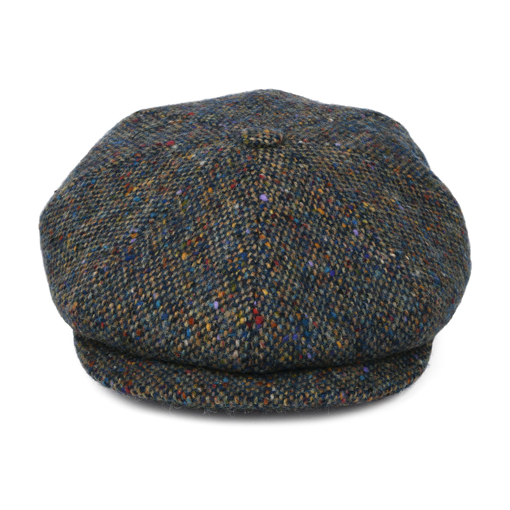 City Sport Donegal Tweed Marl Deep Fit Newsboy Cap - Blue-Multi