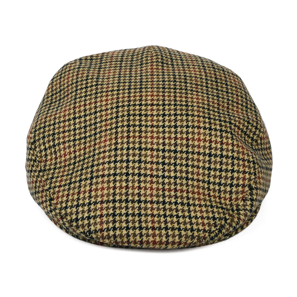 City Sport Wool-Cashmere Houndstooth Flat Cap - Camel-Multi