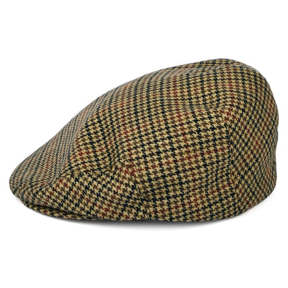 City Sport Wool-Cashmere Houndstooth Flat Cap - Camel-Multi