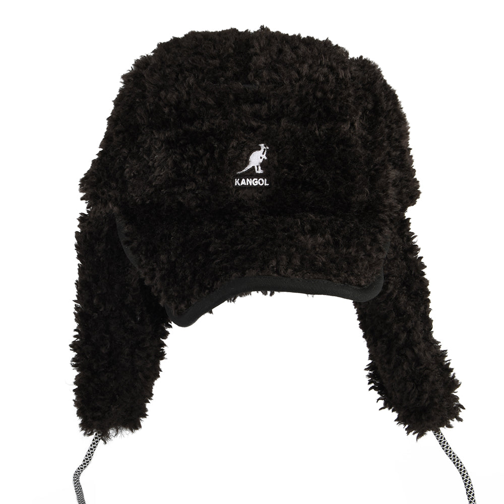 Kangol Faux Shearling Utility Flap Cap - Black