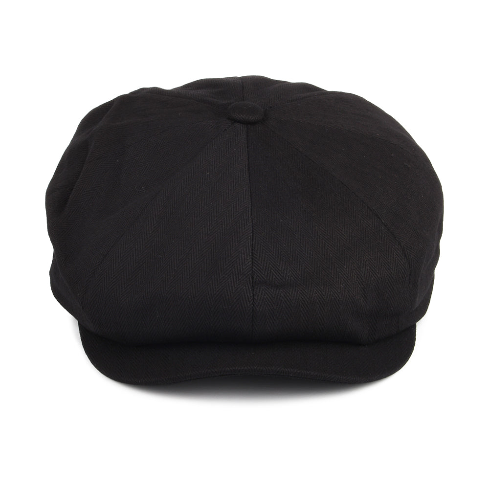 Brixton Hats Brood Cotton Baggy Newsboy Cap - Black