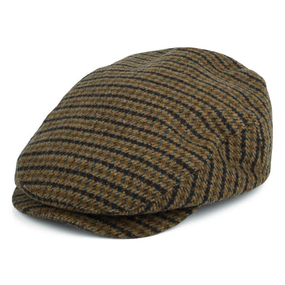 Brixton Hats Hooligan Houndstooth Flat Cap - Light Olive-Brown