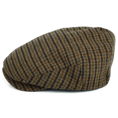 Brixton Hats Hooligan Houndstooth Flat Cap - Light Olive-Brown