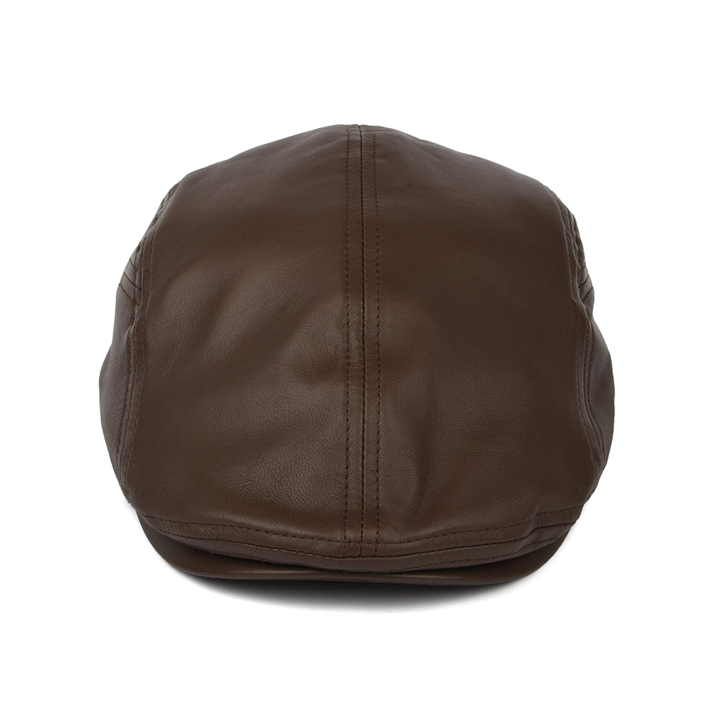 Seeberger Hats Leather Flat Cap - Brown