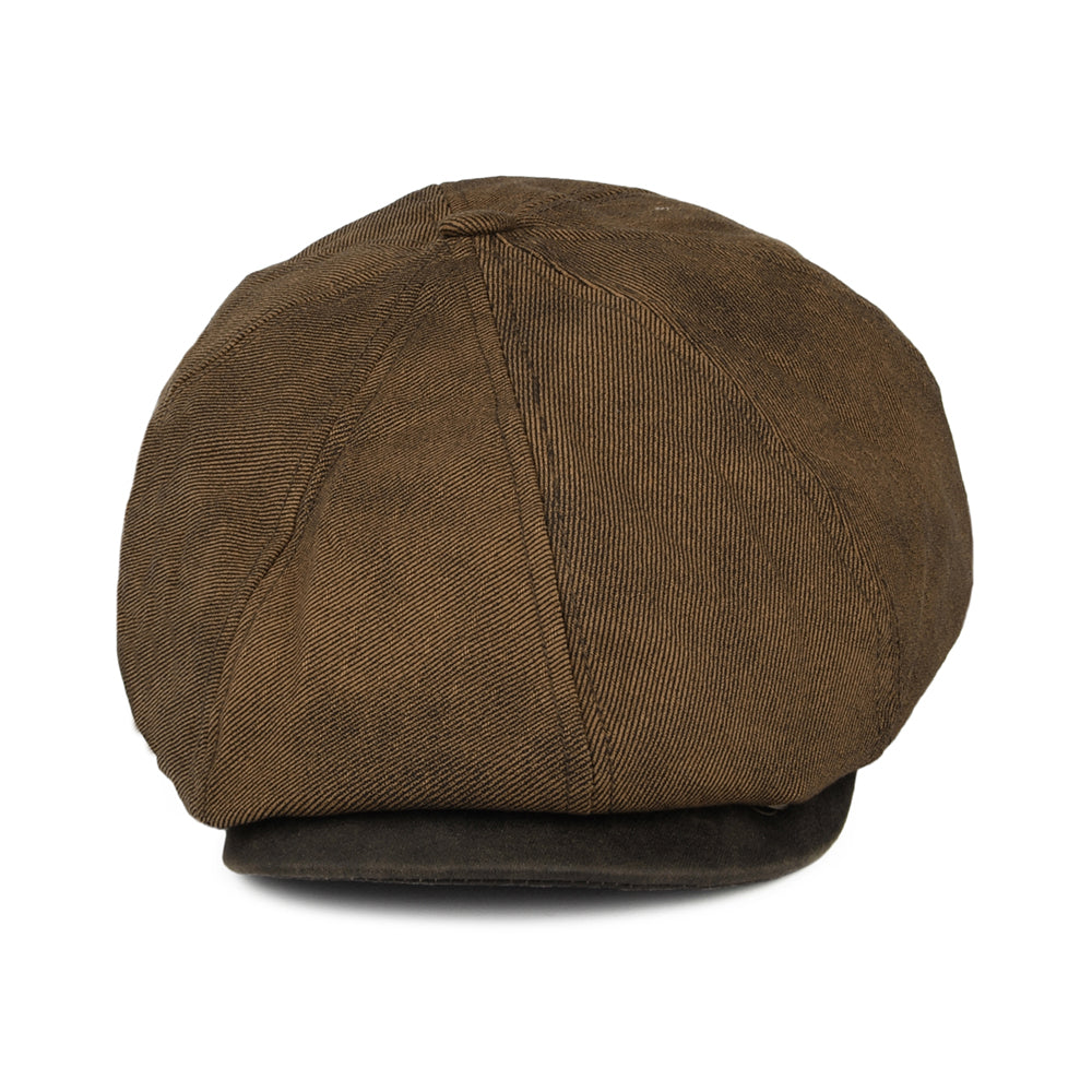 Dorfman Pacific Hats Weathered Washed Twill Newsboy Cap - Brown