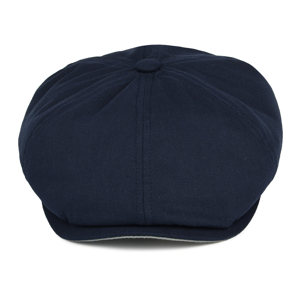 Failsworth Hats Hudson Cotton Canvas Newsboy Cap - Navy-Mint