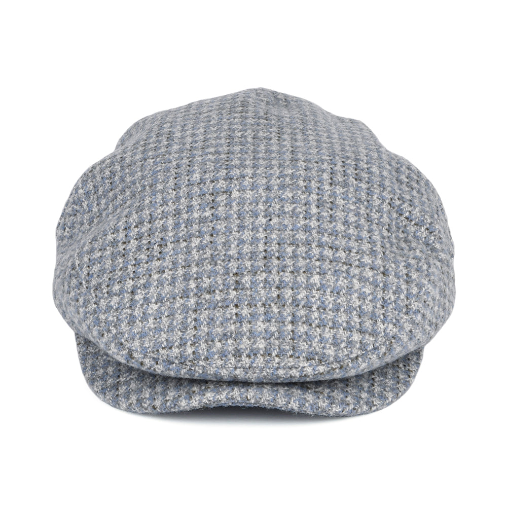 Brixton Hats Hooligan Houndstooth Flat Cap - Blue-Off White