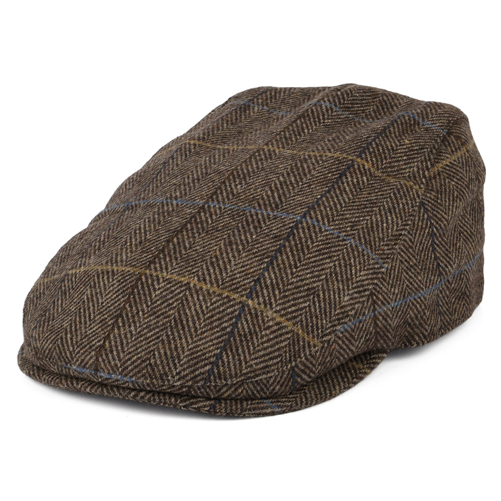 Barbour Hats Cheviot Windowpane Herringbone Flat Cap With Earflaps - B ...