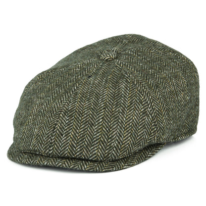 Barbour Hats Devon Herringbone Wool Blend Newsboy Cap - Olive