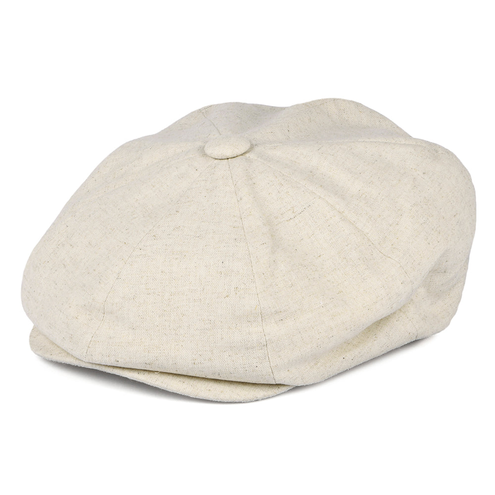 Christys Hats Cotton-Linen 8 Piece Newsboy Cap - Oatmeal – Village Hats