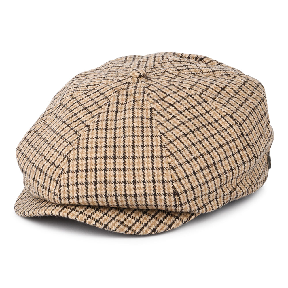 Brixton Hats Brood Houndstooth Newsboy Cap - Sand-Brown – Village Hats