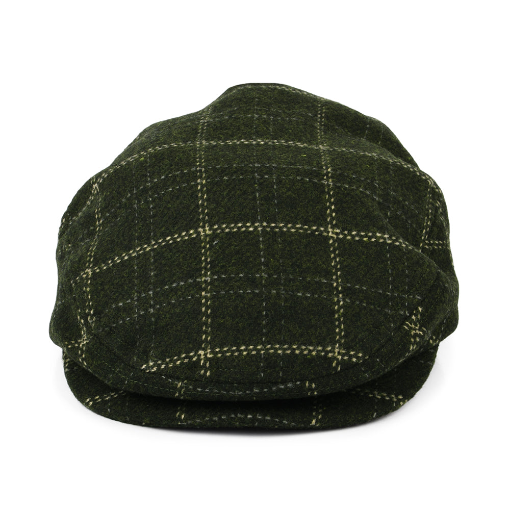 Brixton Hats Hooligan Plaid Lightweight Flat Cap - Moss-Beige