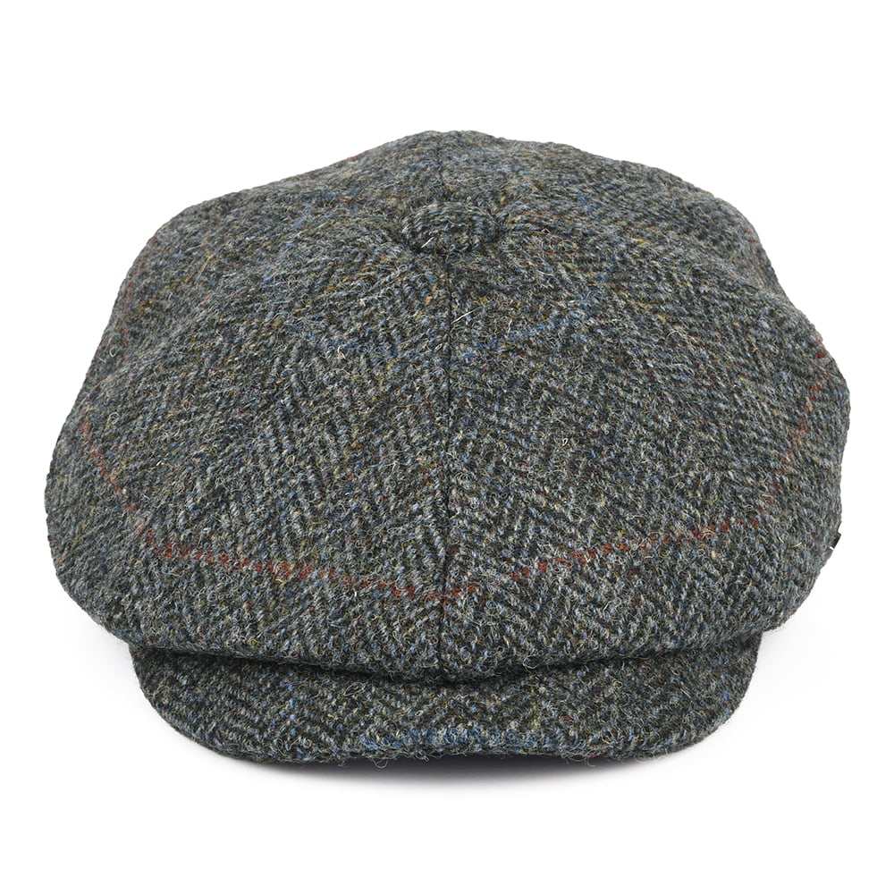 Failsworth Hats Harris Tweed Herringbone Carloway Newsboy Cap - Grey Mix