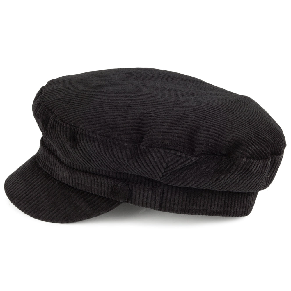 Failsworth Hats Mariner Corduroy Fiddler Cap - Black