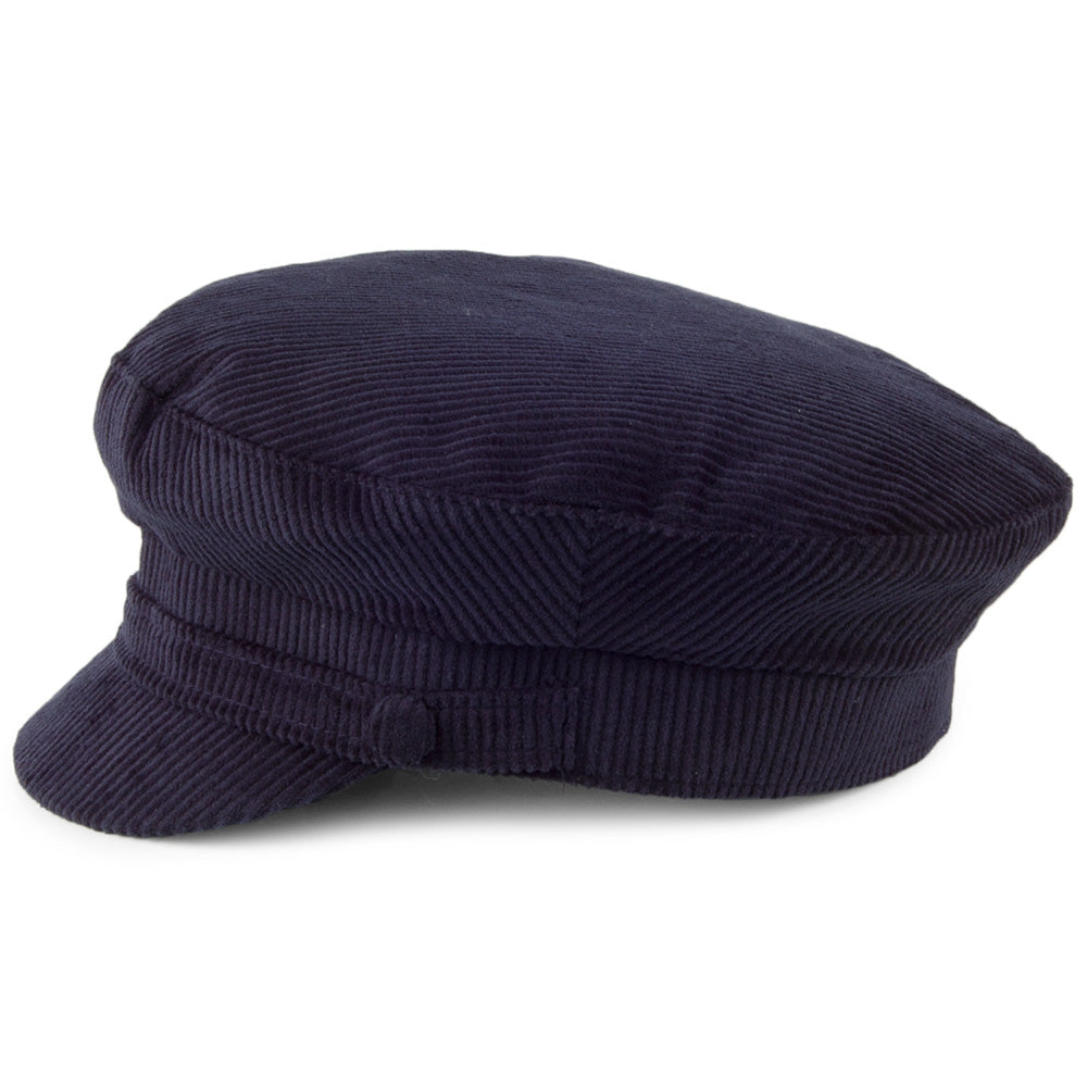 Failsworth Hats Mariner Corduroy Fiddler Cap - Navy Blue