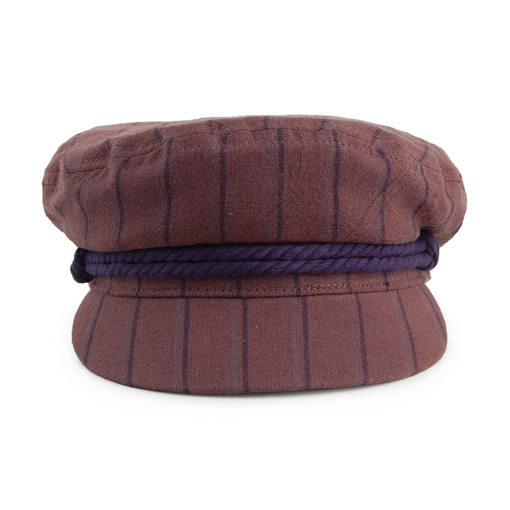 Brixton Hats Striped Fiddler Cap - Chestnut