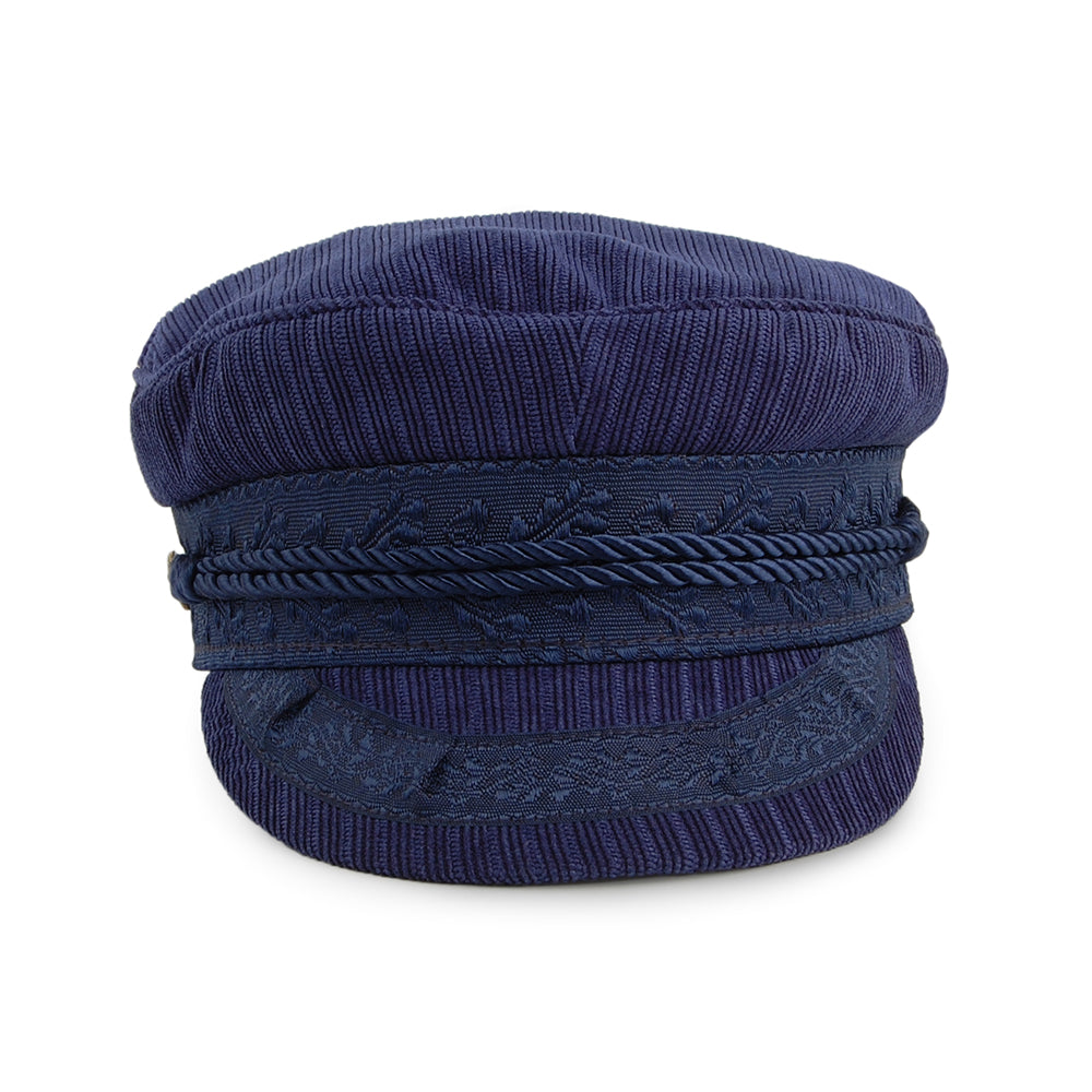 Brixton Hats Albany Ridged Fiddler Cap - Navy Blue