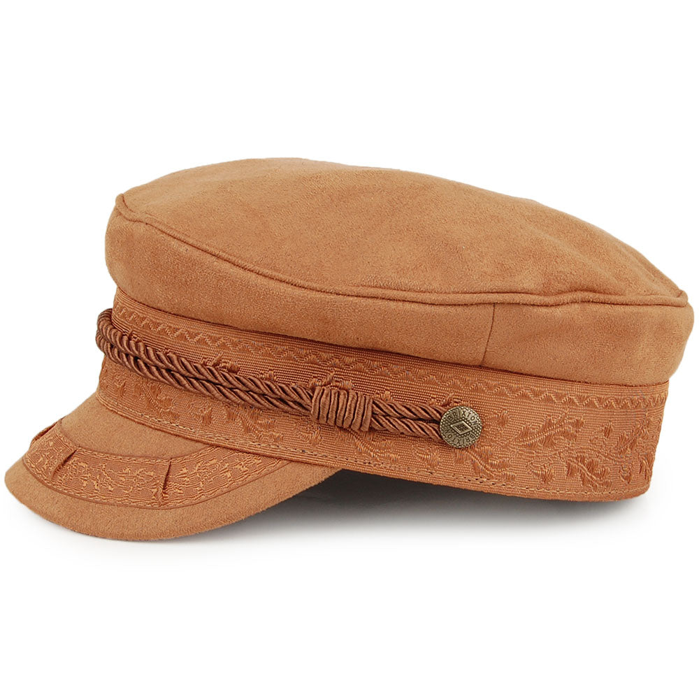 Brixton Hats Albany Faux Suede Fiddler Cap - Tan