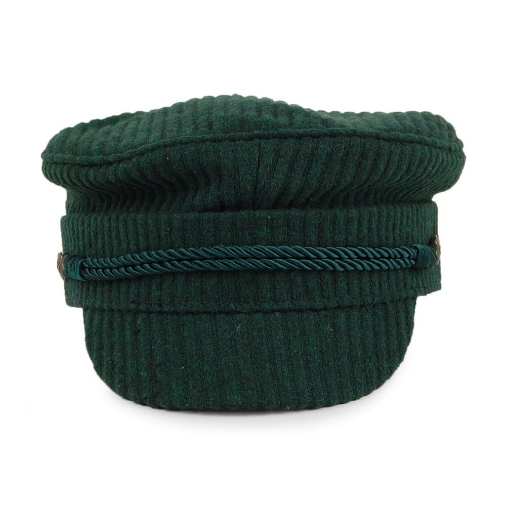 Brixton Hats Albany Ribbed Fiddler Cap - Emerald