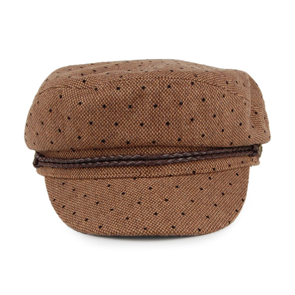 Brixton Hats Ashland Polka Dot Fiddler Cap - Brown-Black