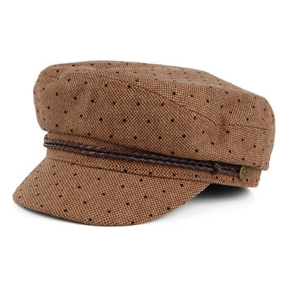 Brixton Hats Ashland Polka Dot Fiddler Cap - Brown-Black