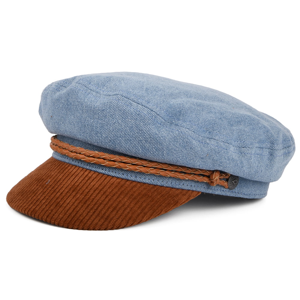 Brixton Hats Ashland Fiddler Cap - Light Blue-Brown