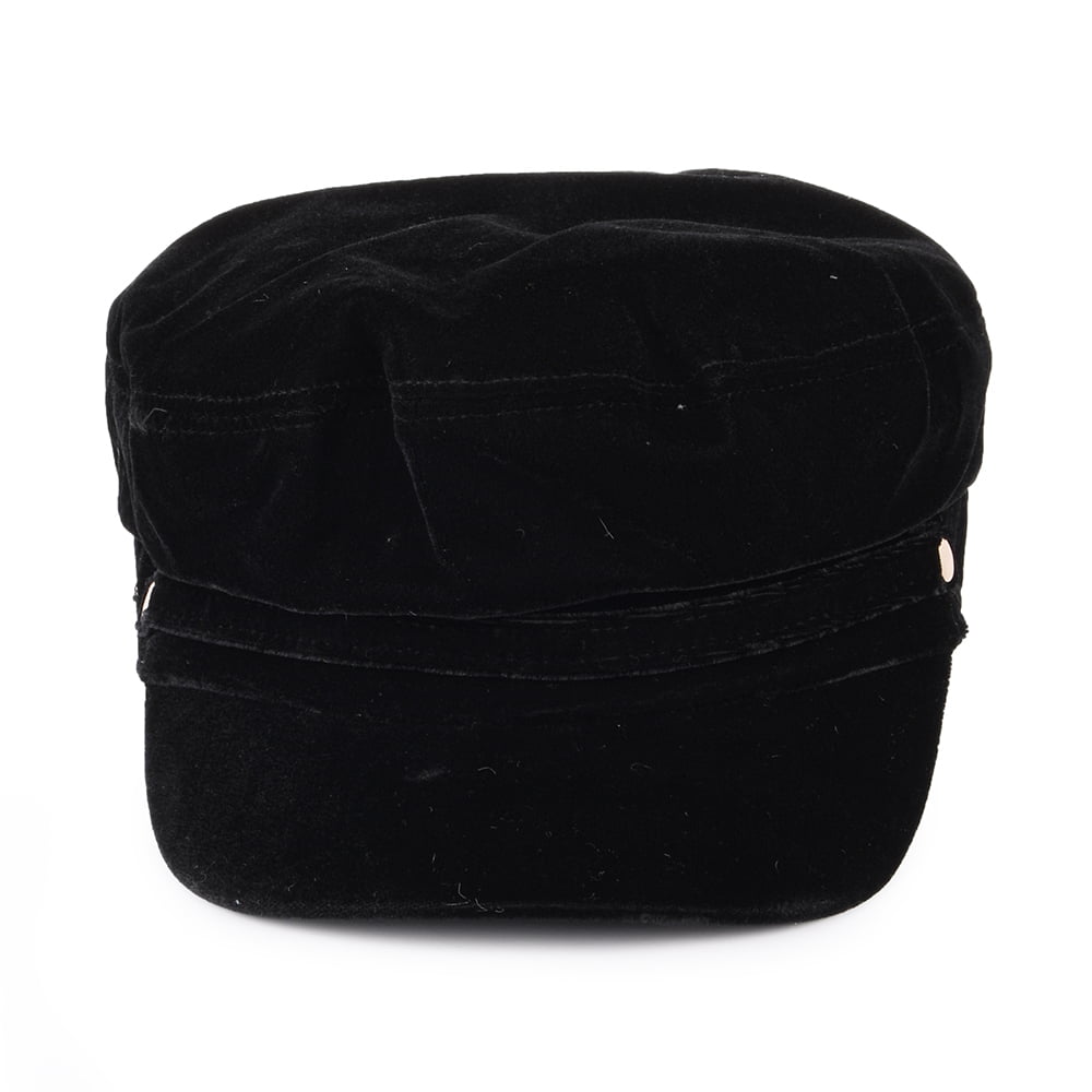 Betmar Hats Odile Velvet Fiddler Cap - Black