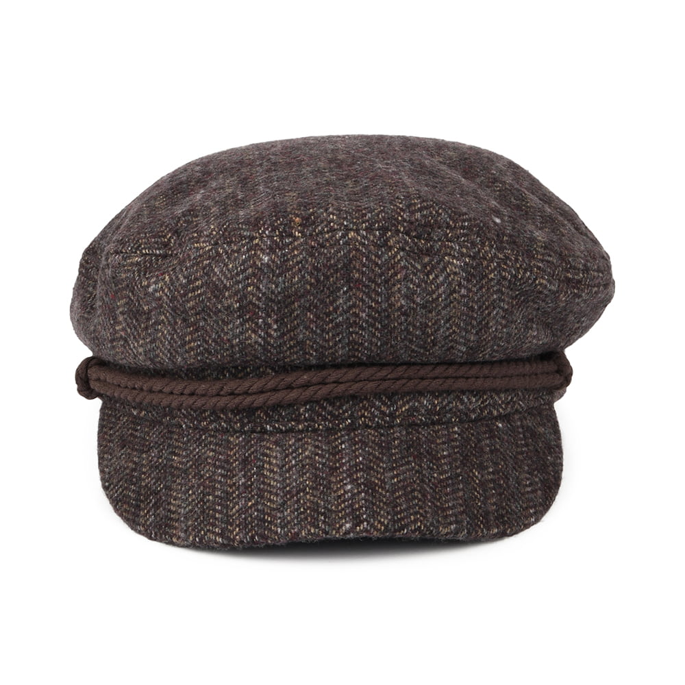 Brixton Hats Herringbone Fiddler Cap - Wine