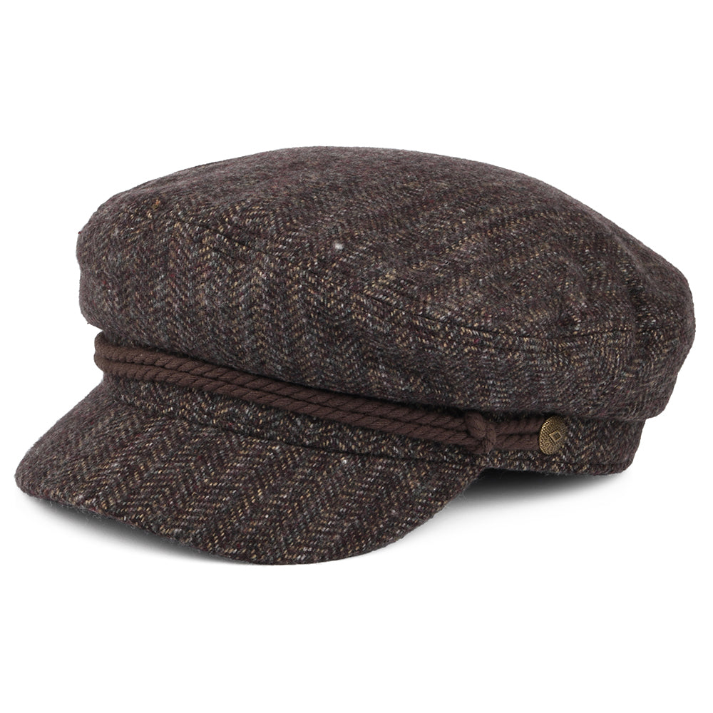 Brixton Hats Herringbone Fiddler Cap - Wine