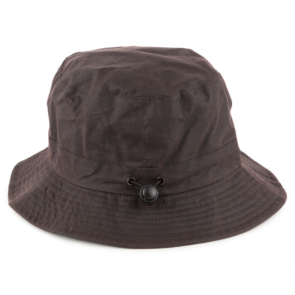 Jaxon & James Packable Water Resistant Waxed Cotton Bucket Hat - Brown