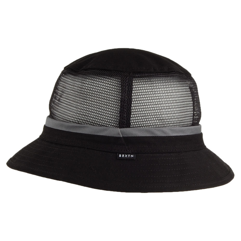 Brixton Hats Hardy Mesh Bucket Hat - Black-Grey