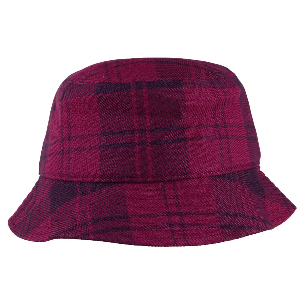 Carhartt WIP Hats Pulford Check Cotton Twill Bucket Hat - Burgundy-Black