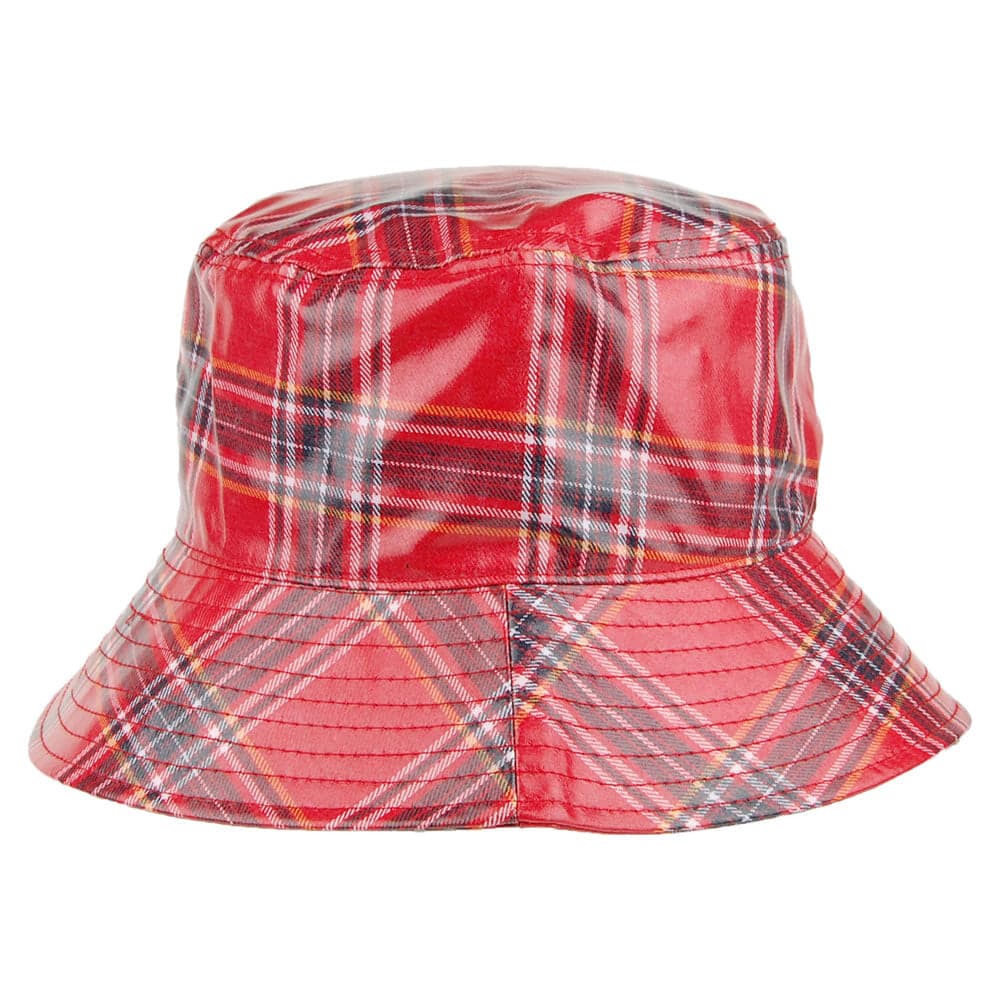 Scala Hats Bastia Tartan Rain Hat - Red-Black