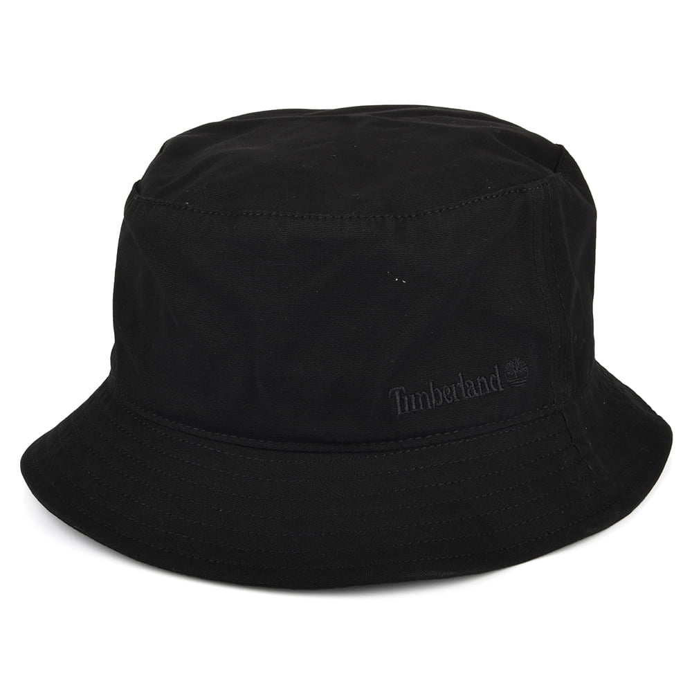 Timberland Hats Peached Cotton Canvas Bucket Hat - Black – Village Hats