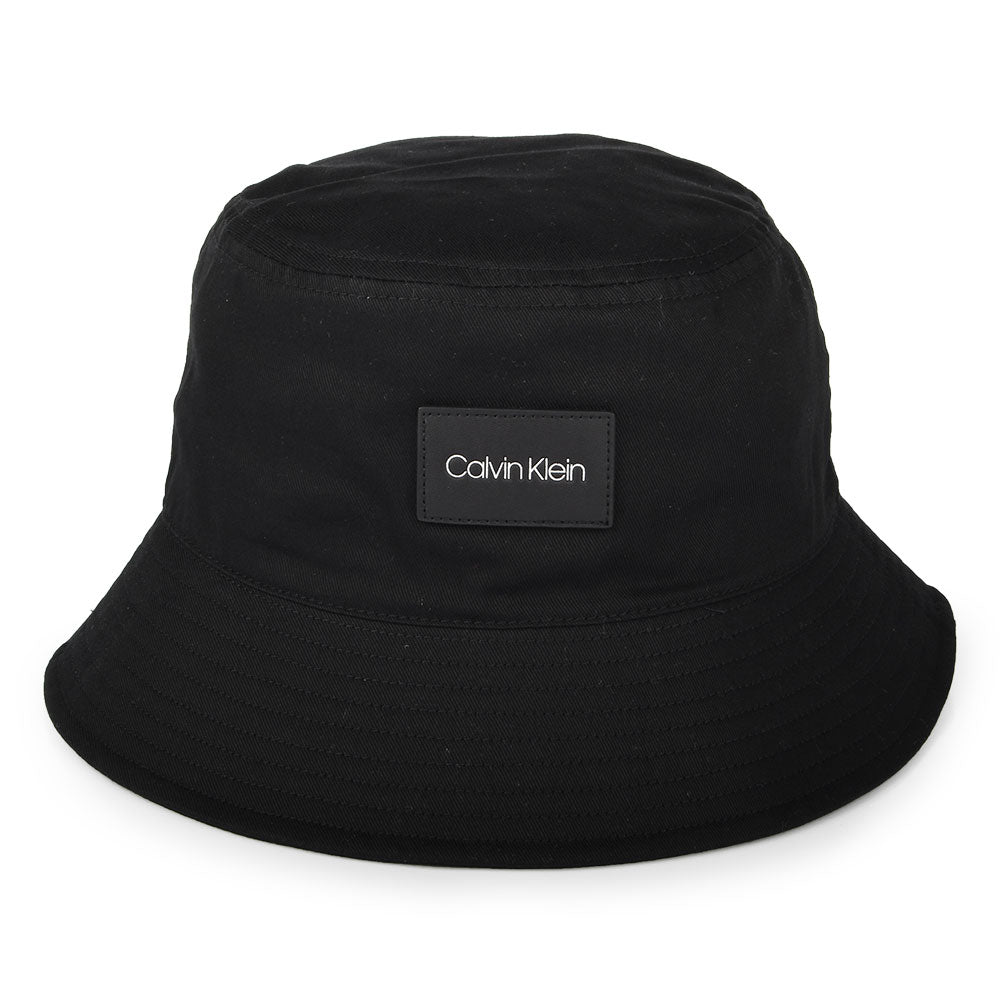 Calvin Klein Hats Leather Patch Bucket Hat - Black