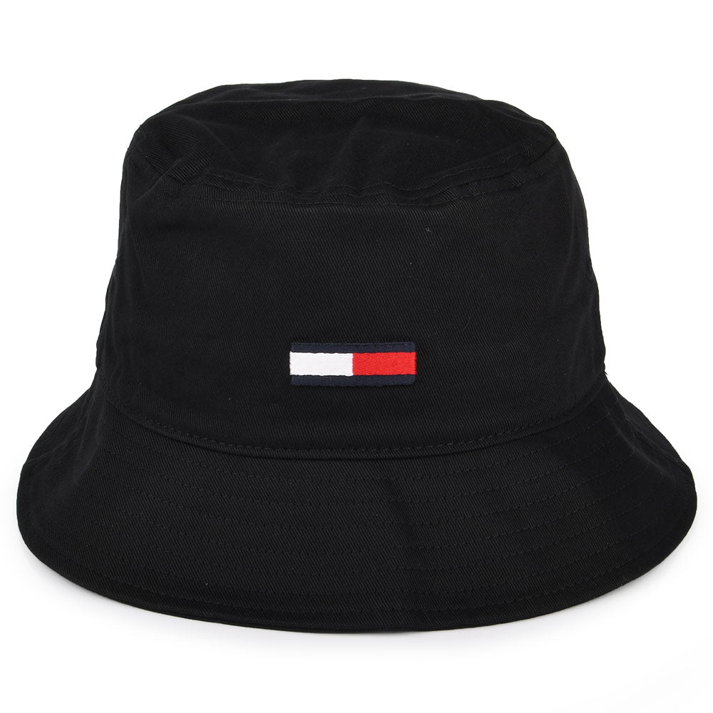 Tommy Hilfiger Hats TJM Flag Organic Cotton Bucket Hat - Black