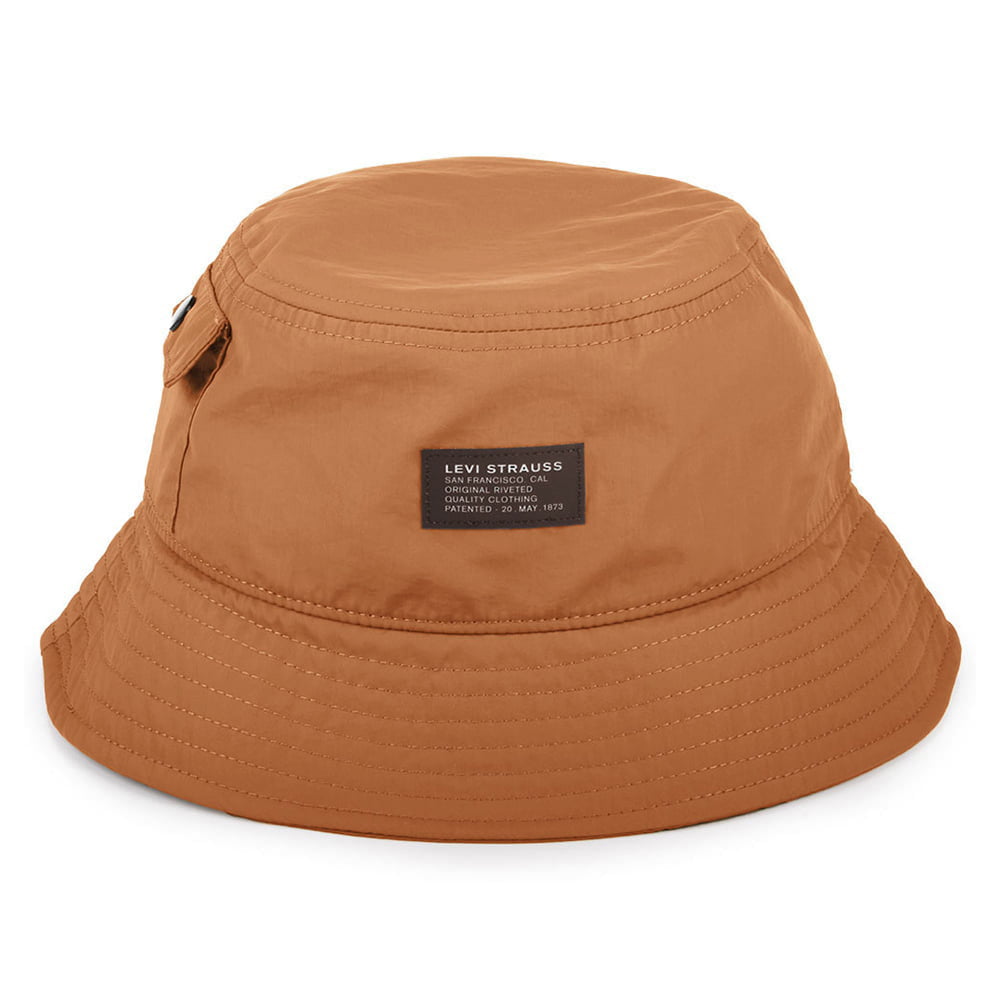 Levi's Hats No Horse Pull Logo Patch Pocketed Bucket Hat - Khaki