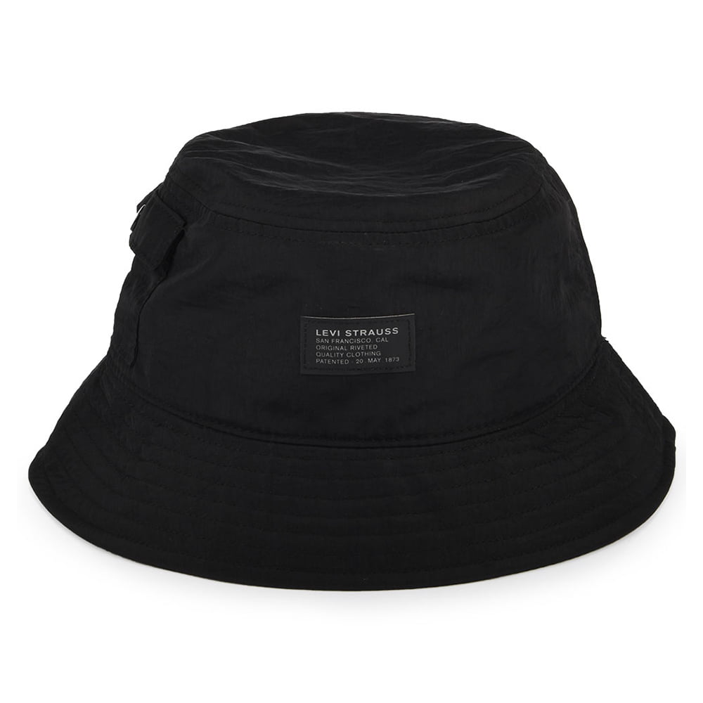 Levi's Hats No Horse Pull Logo Patch Pocketed Bucket Hat - Black