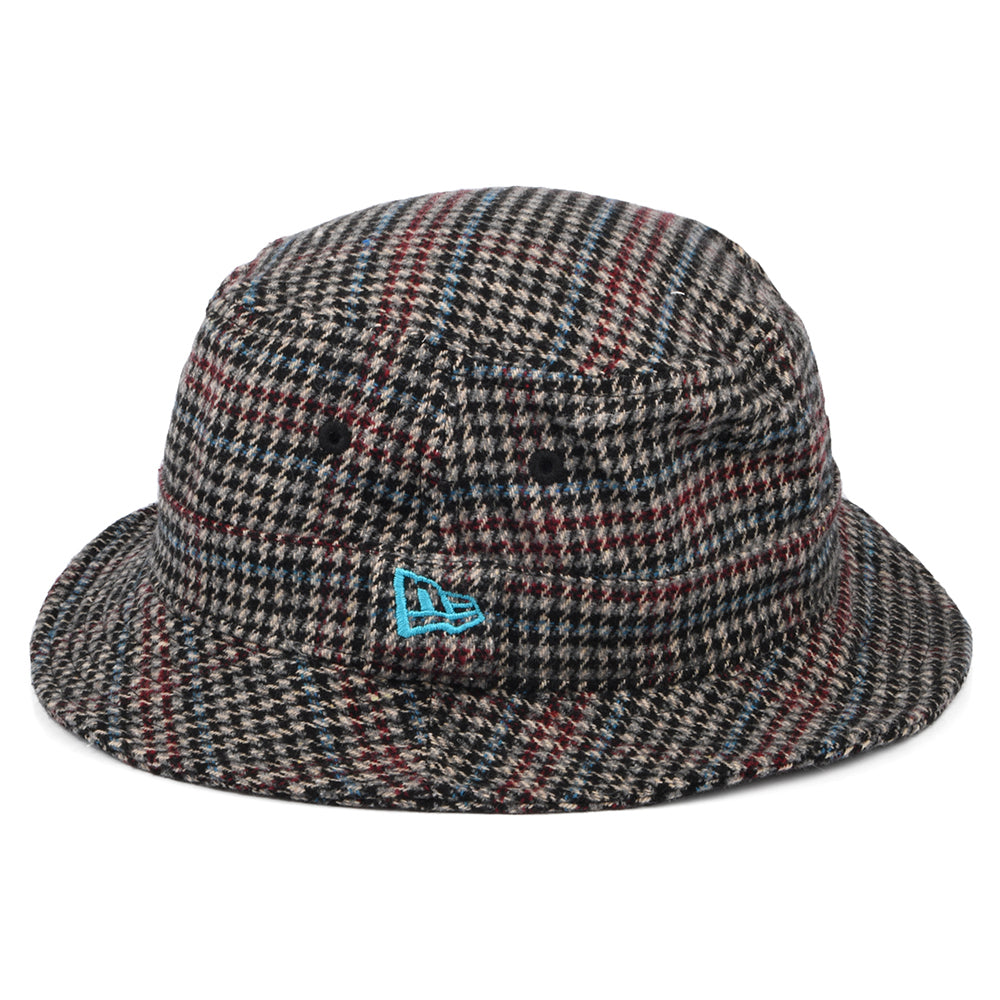 New Era Houndstooth Check Bucket Hat - Brown