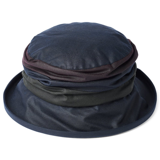 Failsworth Hats Annie Waxed Cotton Rain Bucket Hat - Navy Blue