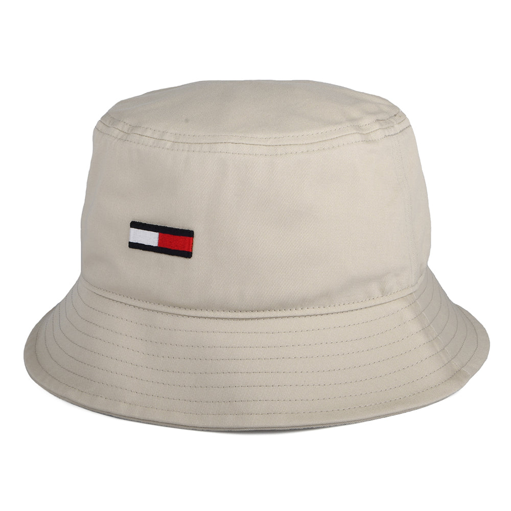 Tommy Hilfiger Hats TJM Flag Organic Cotton Bucket Hat - Beige