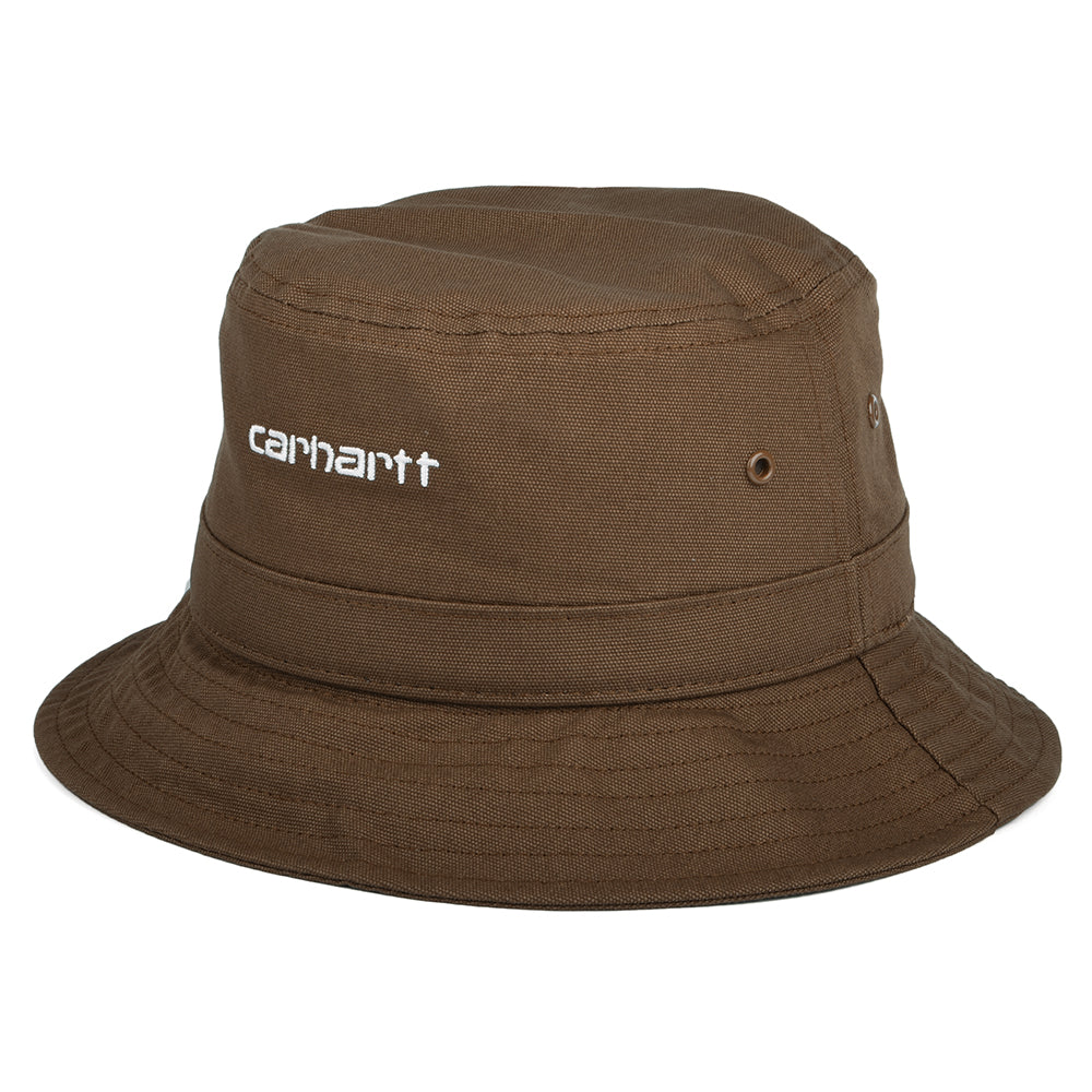 Carhartt WIP Hats Cotton Canvas Script Bucket Hat - Brown – Village Hats