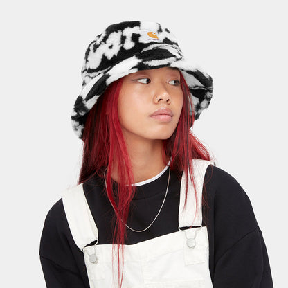 Carhartt WIP Hats Joyride Jacquard Faux Fur Bucket Hat - Black-White