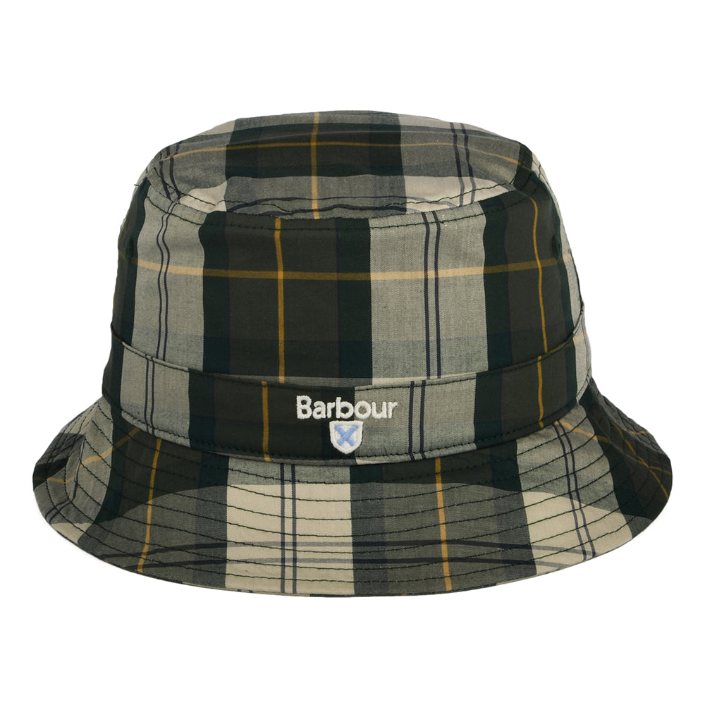 Barbour Hats Tartan Cotton Bucket Hat - Green-Beige