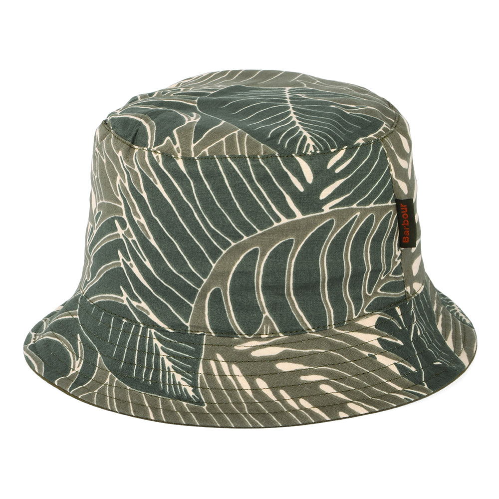 Barbour Hats Cornwall Cotton Reversible Bucket Hat - Olive