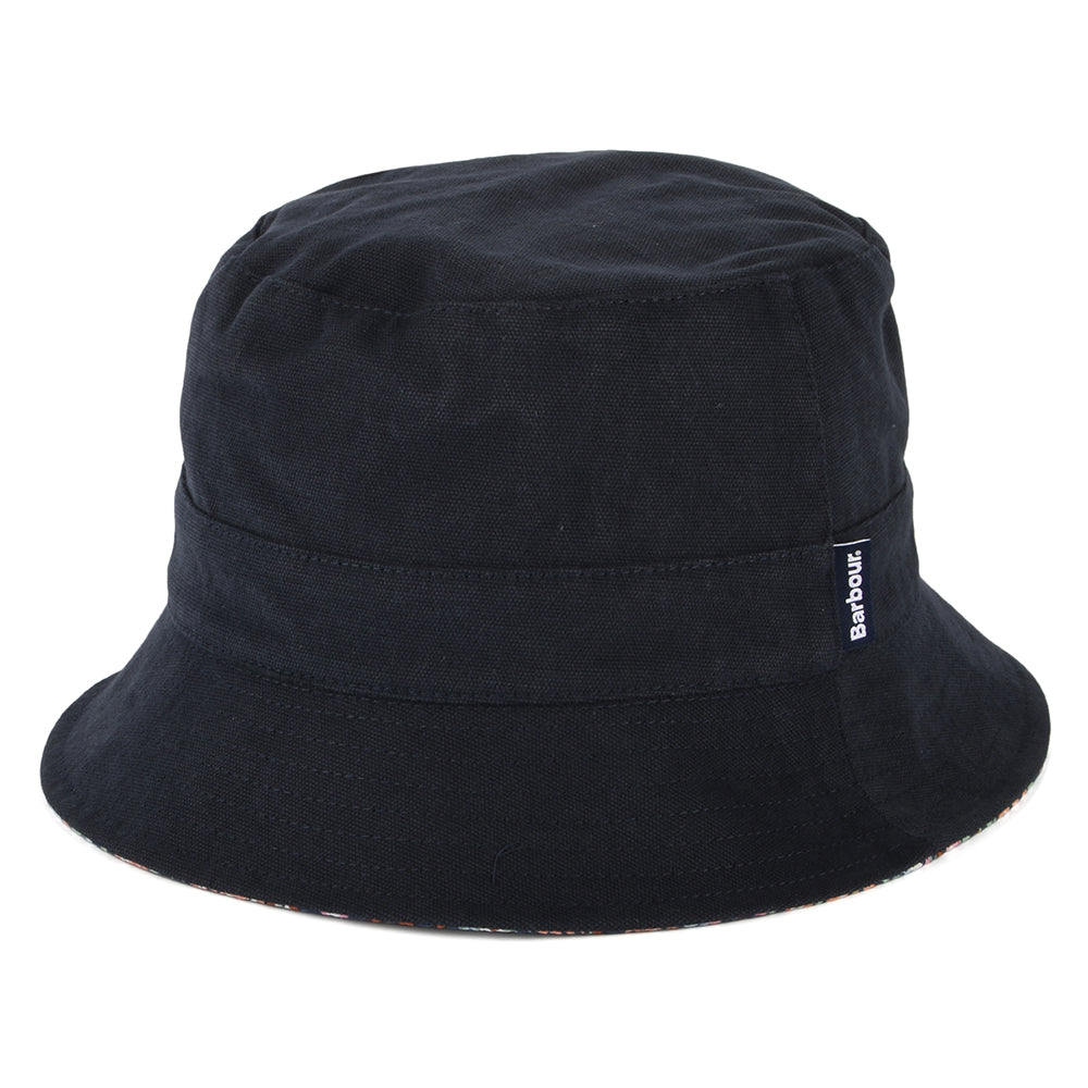 Barbour Hats Adria Cotton Reversible Bucket Hat - Navy Blue – Village Hats