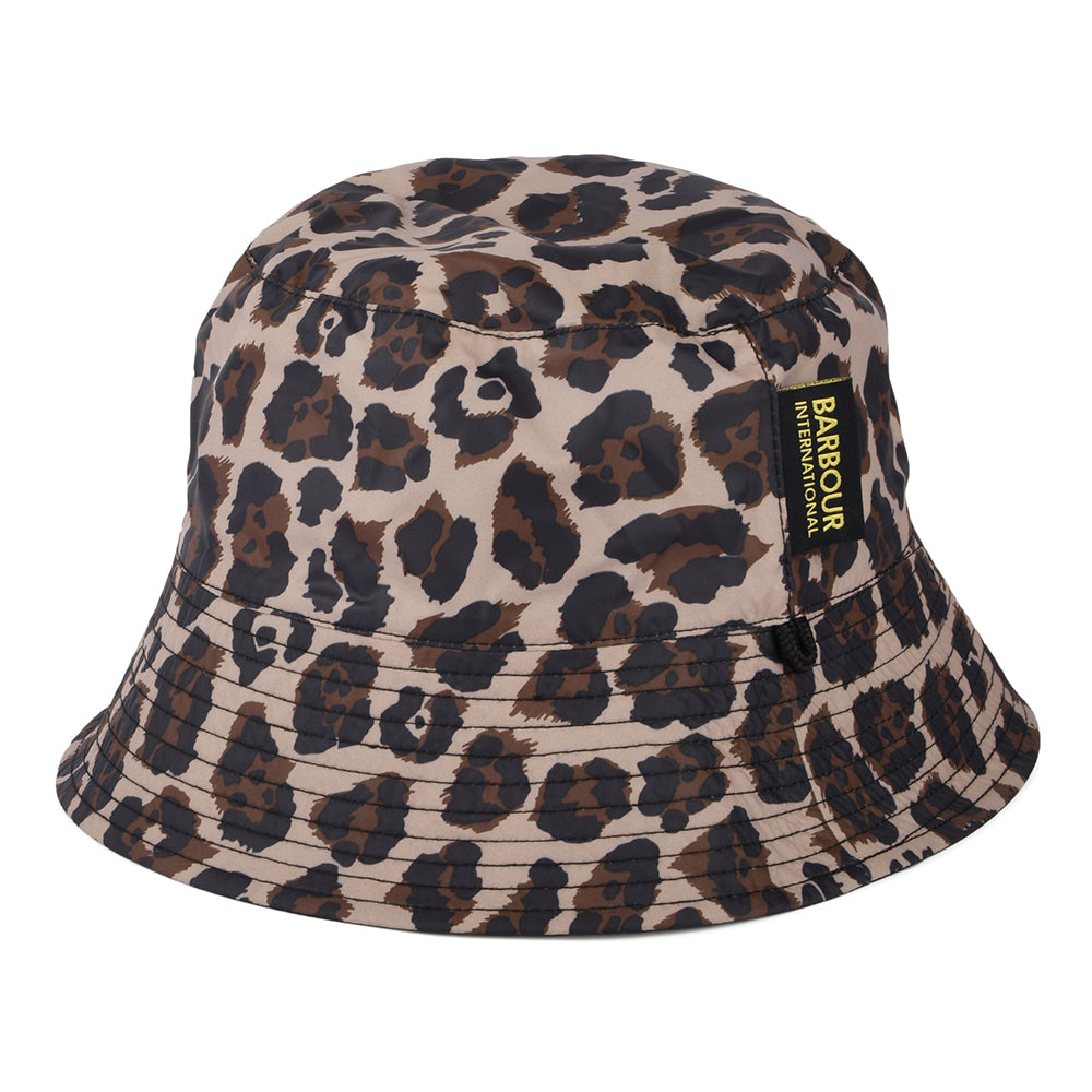 Barbour International Boulevard Reversible Waterproof Bucket Hat - Black-Leopard