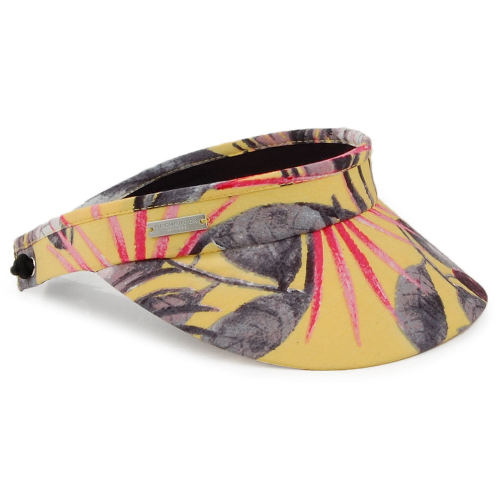 Seeberger Hats Palm Tree Print Visor - Yellow